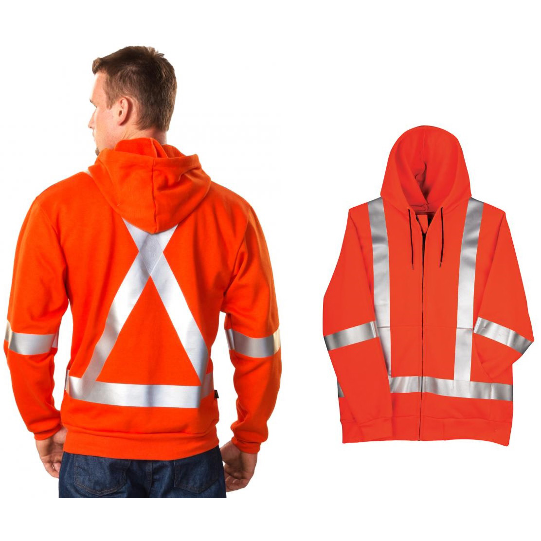 Big Bill Hi-Vis Orange Full-Zip Hoodie HRC 3